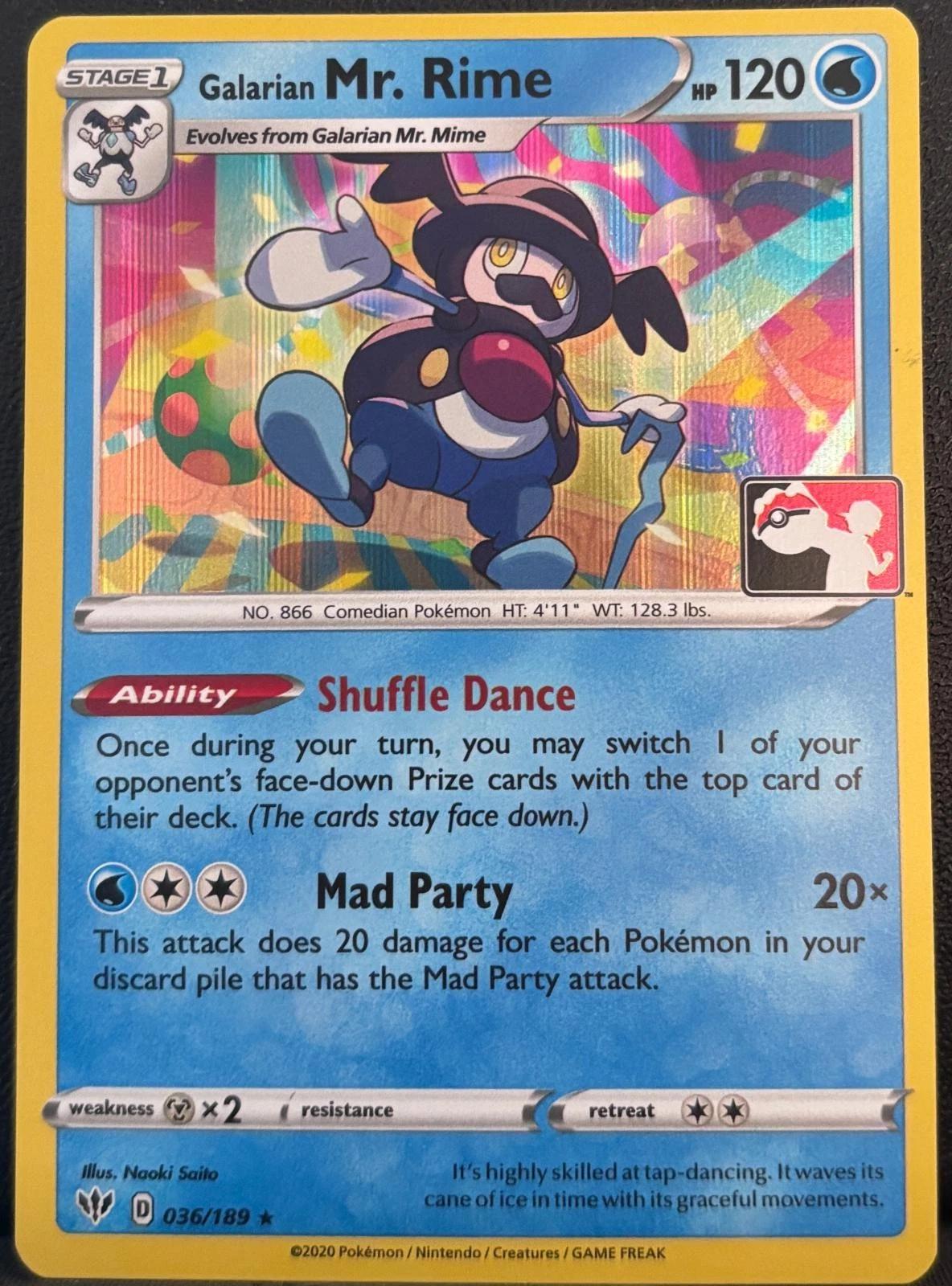 Darkness Ablaze Galarian Mr. Rime [Prize-Pack] Pokémon card